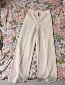 Cream Wide Leg Trousers