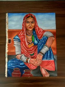 Vibrant rajasthani Woman Artwork