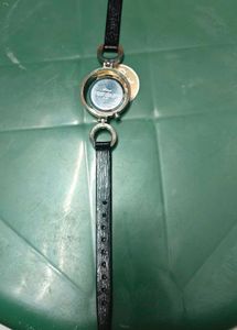 Elegant Black Leather Band Watch