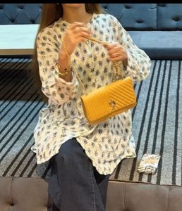 floral white kurta style shirt