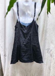 5247. Black Mini Slip Dress