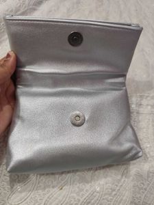 Clinique Silver Fold Over Pouch