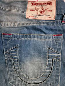 True Religion Jeans - Distressed Blue Denim