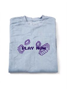Light Blue "Game Over" Graphic oversized Tee