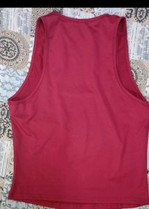 Maroon Ribbed Racerback Tank Top