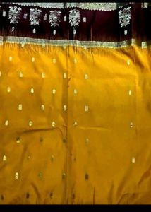 yellow wedding wear saree