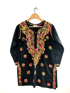 Ada Black Embroidered Tunic ( Women)