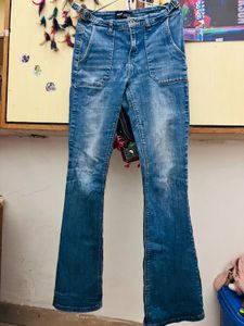 Retro Flare Blue Jeans