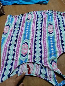 Vibrant Tribal Print Button-Up Top