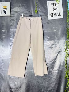 BARSHIKA Stylish Wide Leg Beige Trousers