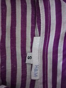 Purple Striped fitted  Button-Down Shirt