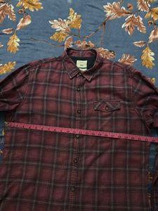 Men's Burgundy Plaid Flannel Shirt