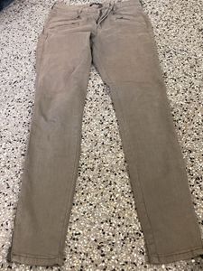 Olive Green Zipper Pocket Skinny Jeans