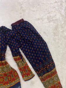 Blue Printed Short Kurti &amp; pant