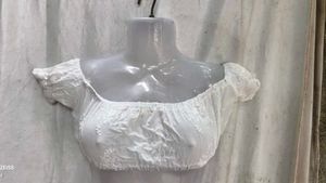 chikankari white top