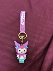 Cute Purple Kuromi Plush Charm + Keychain