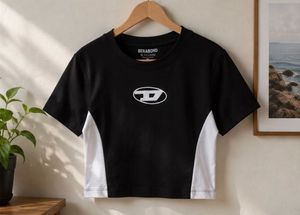 Black &amp; White Cropped T-Shirt