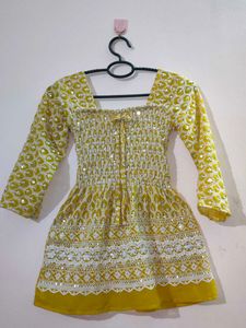 Sequin Chikankari Square Neck Top