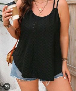 Stylish Black Lace Trim Tank Top