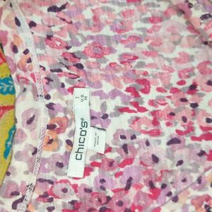 Pink Floral Print Top