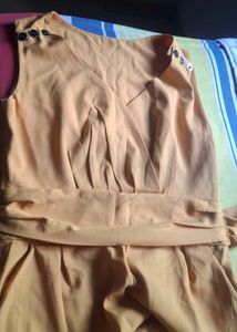Stylish Ochre Yellow jumpsuit