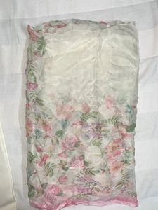 Elegant White Kurta Set with Floral Dupatta