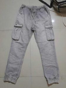 Grey Cargo Jogger Pants