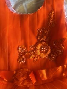 Orange Tulle Party Dress
