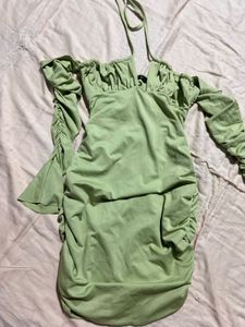New Green Bodycon Mini Dress