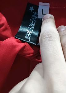 Red long jacket For girls can wear with a Tan top