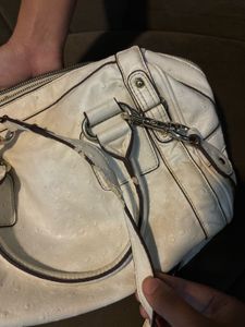 Guess White Satchel Handbag