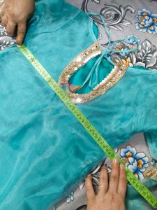 Blue Kurti Set With Gharara
