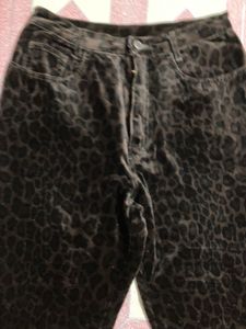 Velvet Animal Print Pants