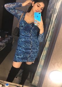 Blue Animal Print Dress