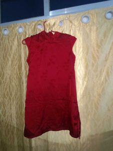 Red Chinese Cheongsam Dress Top
