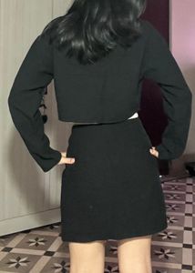Forever 21 black crop top with skirt