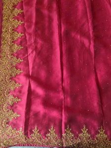 Beautiful Red Embellished Saree