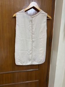 H&amp;M Peach Studded Sleeveless Top
