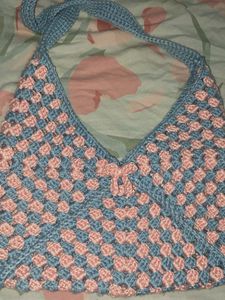 Crocheted Granny Square Shoulder Bag