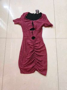 Sparkly Ruched Mini Dress