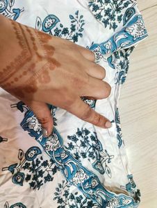 Beautiful Blue Floral Print Kurta