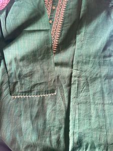 Green Embroidered Kurta