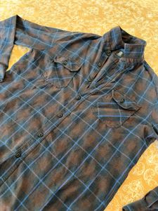 Men's Blue Plaid Flannel Shirt