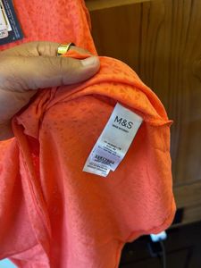 m&amp;s Vibrant Orange Textured gym T-Shirt