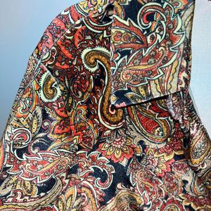 Stradivarius Paisley Print Button-Up Mini Dress