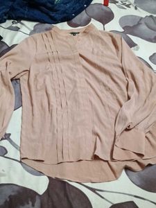 Elegant Pink Pleated Blouse