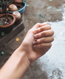 Designer Handmade Press-On Nails with Bows (15)