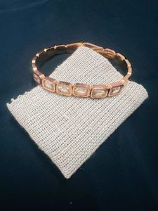 Elegant Rose Gold Bracelet with Clear Stones