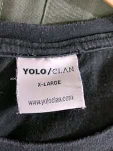 Black Yoloclan Regular Fit T-Shirts (Men's)