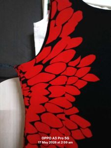 Chic Red &amp; Black Floral Print Beach Dress